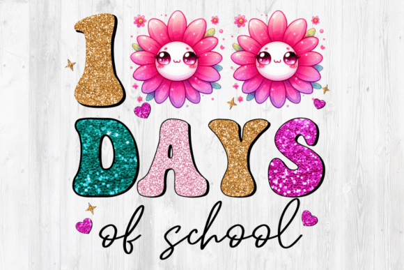 100 Days of School Daisy Flower Clipart