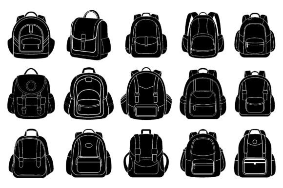 Backpack Silhouette Clipart SVG Bundle: Graphics for Crafts