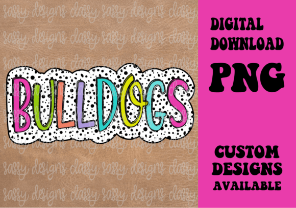 Bulldogs School Mascot, Dots Background Graphics