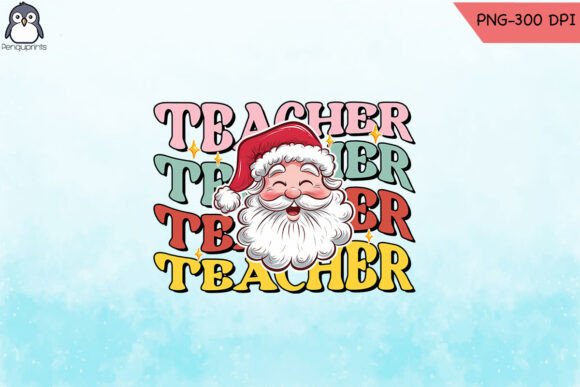 Christmas Teacher Santa Claus PNG for Crafts and Graphics