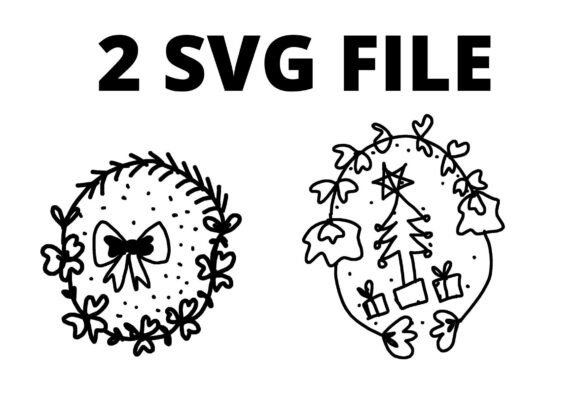 Christmas Wreath Black SVG Craft File: A Versatile Graphic for Handmade Projects