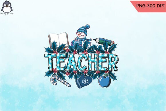 Cozy Winter Teacher Sublimation PNG: Graphics for Crafts