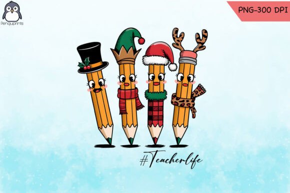 Cute Teacher Christmas Sublimation PNG