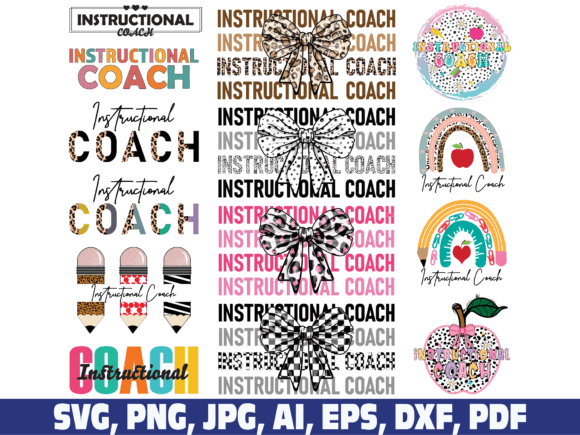 Instructional Coach Bow Vintage School Graphics and Crafts