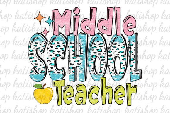 Middle School Teacher Leopard Stars Png: Graphics for Crafts
