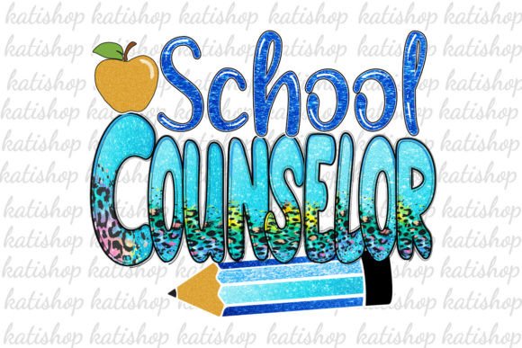 School Counselor Glitter Png Sublimation